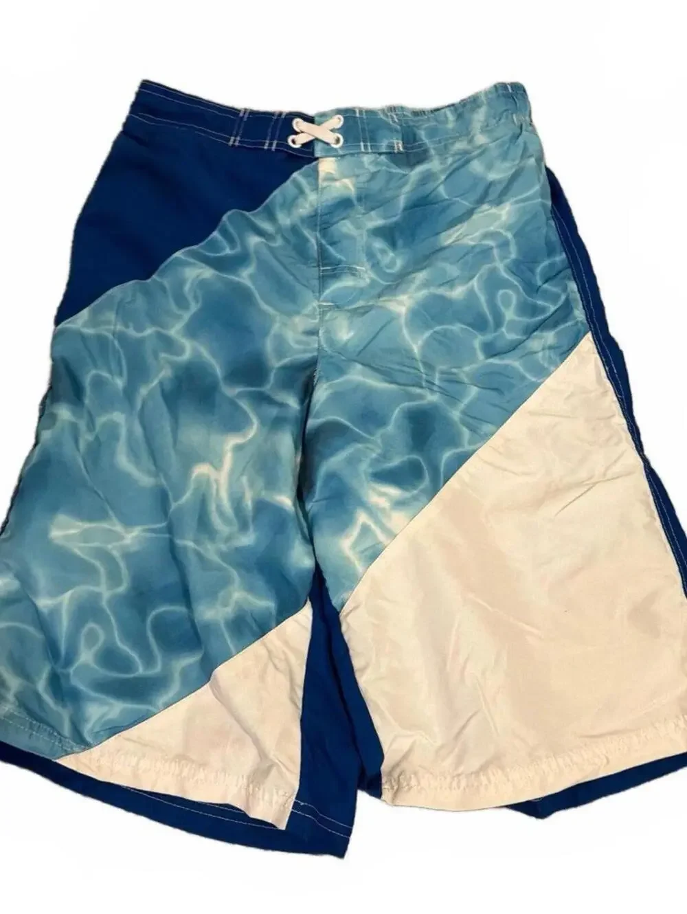 OP Boys Swimwear Board Shorts XXL Blue White Water Pattern